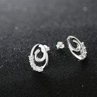 Swarovski Crystal Swirl Stud Earring in 18K White Gold Plated
