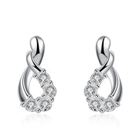 Swarovski Crystal Stud Earring in 18K White Gold Plated