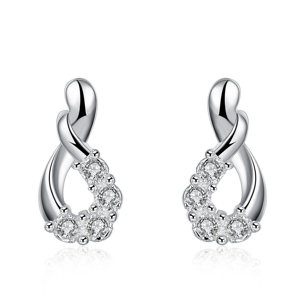 Swarovski Crystal Stud Earring in 18K White Gold Plated