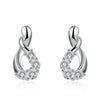 Austrian Crystal Stud Earring in 18K White Gold Plated