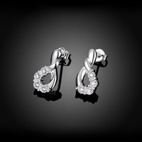 Swarovski Crystal Stud Earring in 18K White Gold Plated