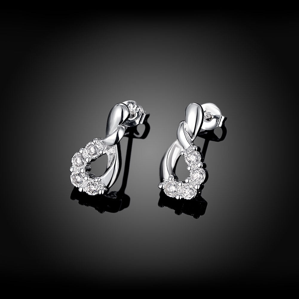 Swarovski Crystal Stud Earring in 18K White Gold Plated