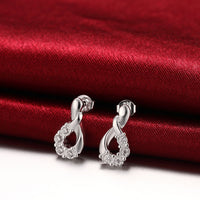 Swarovski Crystal Stud Earring in 18K White Gold Plated