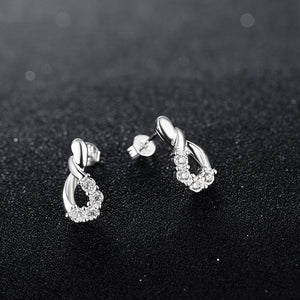 Swarovski Crystal Stud Earring in 18K White Gold Plated