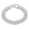 Silver Intertwined Mesh Knot Bracelet