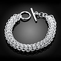 Silver Intertwined Mesh Knot Bracelet