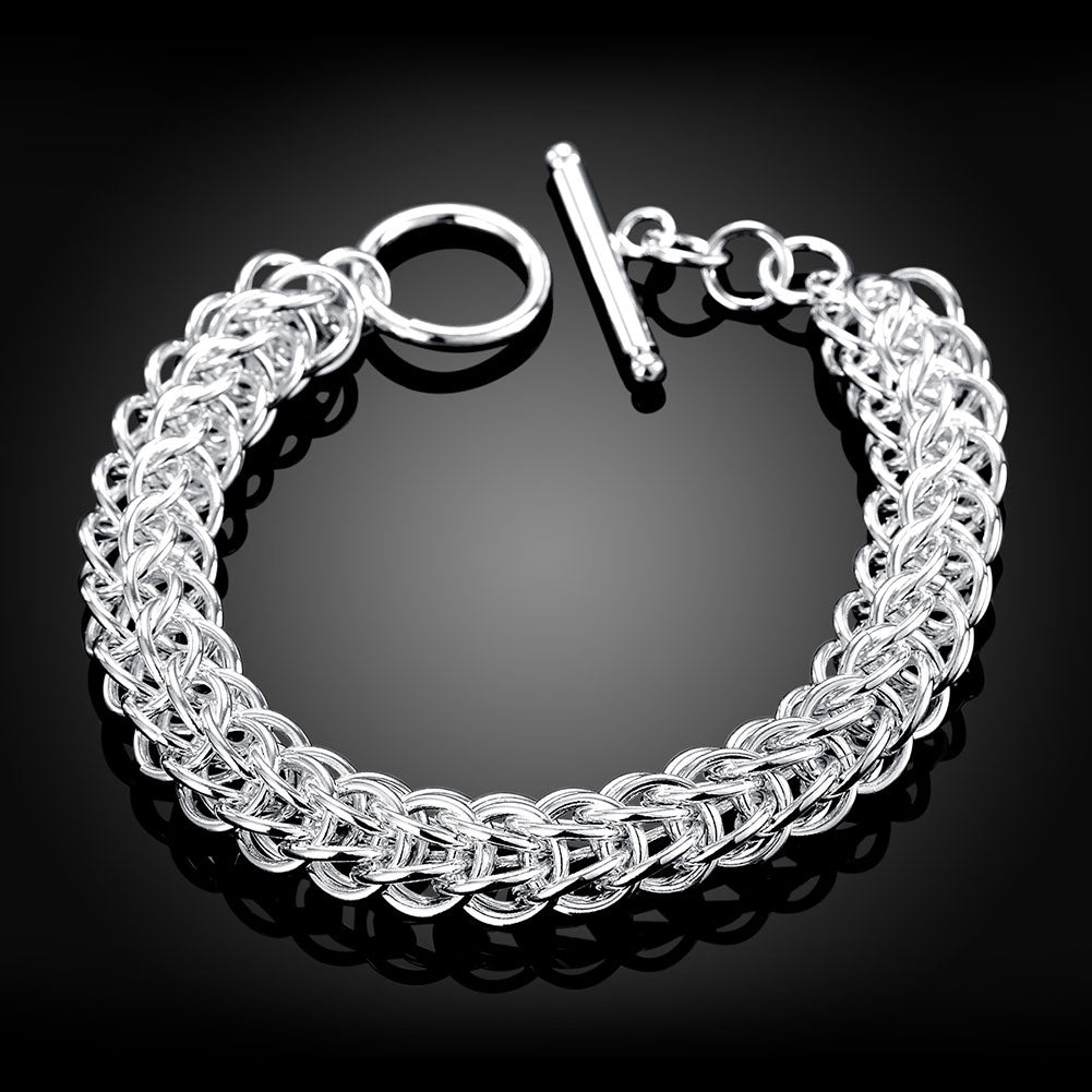 Silver Intertwined Mesh Knot Bracelet
