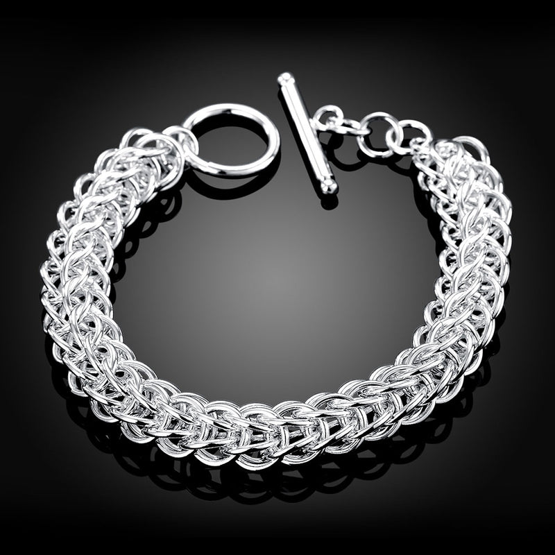 Silver Intertwined Mesh Knot Bracelet