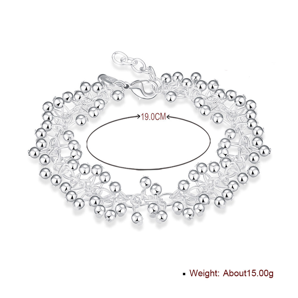 Grape Vined Bracelet in 18K White Gold Plated