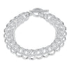 Silver Mesh Cable Toggle Clasp Bracelet