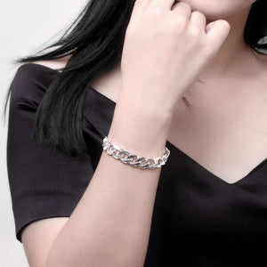 Cuban Chain Bracelet in 18K White Gold Plated, Bracelet, Golden NYC Jewelry, Golden NYC Jewelry  jewelryjewelry deals, swarovski crystal jewelry, groupon jewelry,, jewelry for mom,