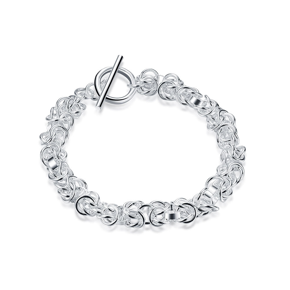 Silver Byzantine Toggle Clasp Bracelet