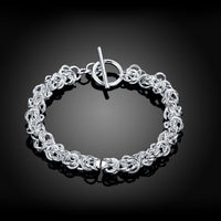 Silver Byzantine Toggle Clasp Bracelet