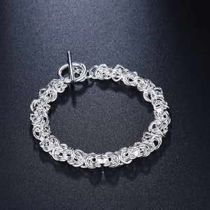 Silver Byzantine Toggle Clasp Bracelet