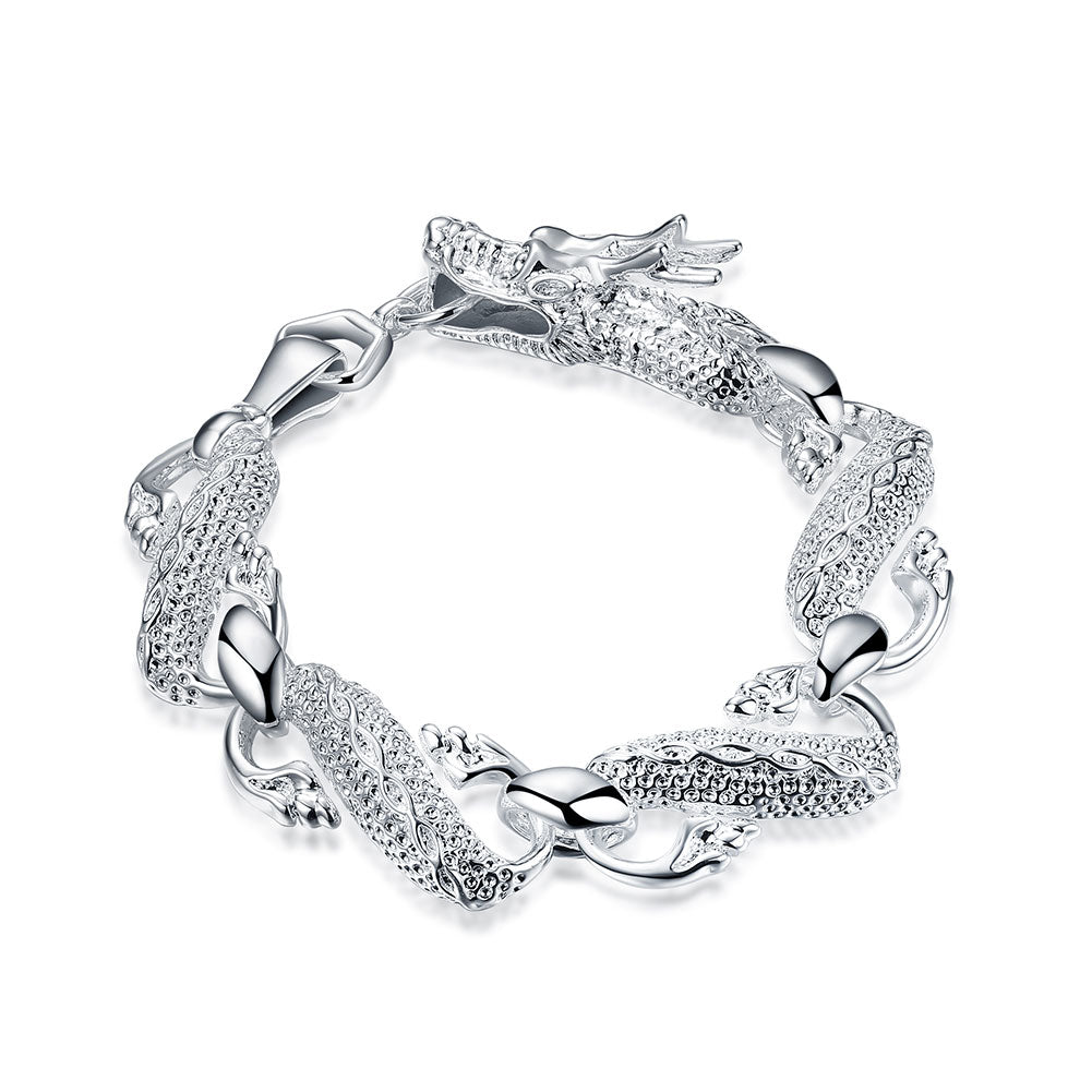 Chinese Dragon Bracelet in 18K White Gold Plated, Bracelet, Golden NYC Jewelry, Golden NYC Jewelry jewelryjewelry deals, swarovski crystal jewelry, groupon jewelry,, jewelry for mom,