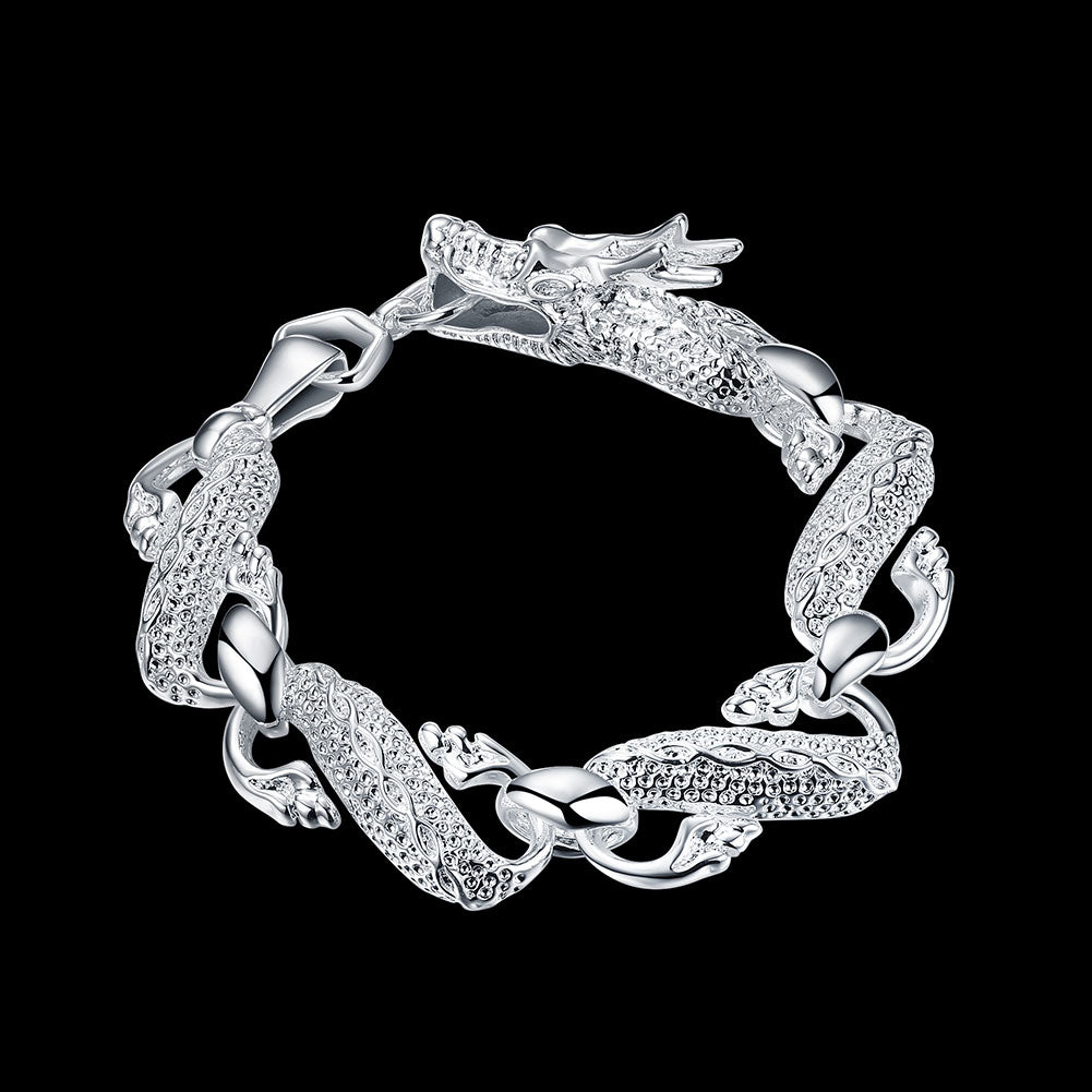 Chinese Dragon Bracelet in 18K White Gold Plated, Bracelet, Golden NYC Jewelry, Golden NYC Jewelry jewelryjewelry deals, swarovski crystal jewelry, groupon jewelry,, jewelry for mom,