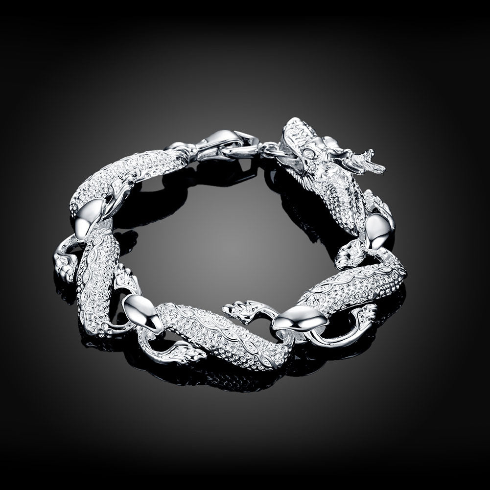 Chinese Dragon Bracelet in 18K White Gold Plated, Bracelet, Golden NYC Jewelry, Golden NYC Jewelry jewelryjewelry deals, swarovski crystal jewelry, groupon jewelry,, jewelry for mom,