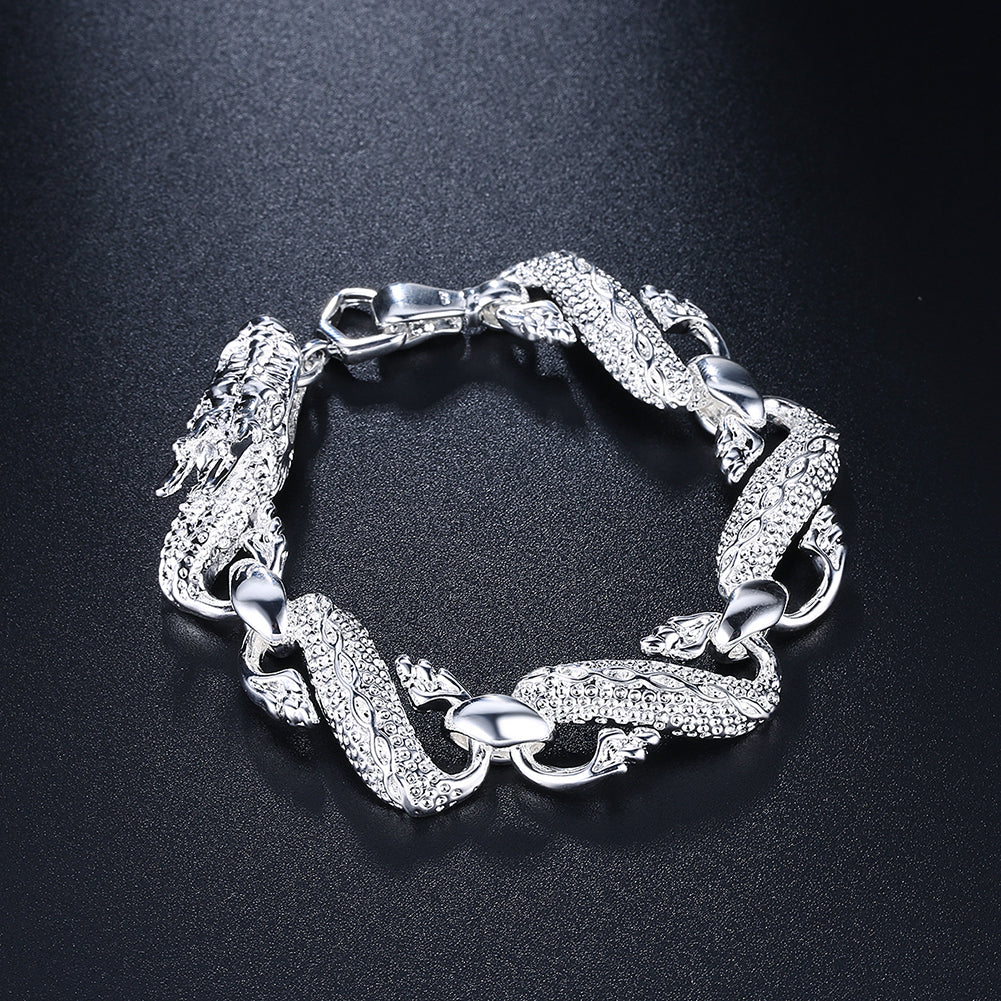 Chinese Dragon Bracelet in 18K White Gold Plated, Bracelet, Golden NYC Jewelry, Golden NYC Jewelry jewelryjewelry deals, swarovski crystal jewelry, groupon jewelry,, jewelry for mom,