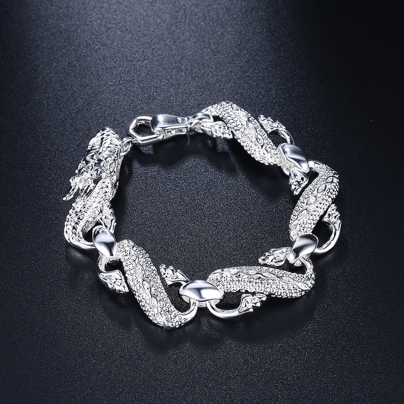 Chinese Dragon Bracelet in 18K White Gold Plated, Bracelet, Golden NYC Jewelry, Golden NYC Jewelry jewelryjewelry deals, swarovski crystal jewelry, groupon jewelry,, jewelry for mom,