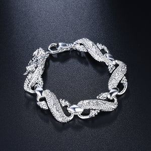 Chinese Dragon Bracelet in 18K White Gold Plated, Bracelet, Golden NYC Jewelry, Golden NYC Jewelry  jewelryjewelry deals, swarovski crystal jewelry, groupon jewelry,, jewelry for mom,