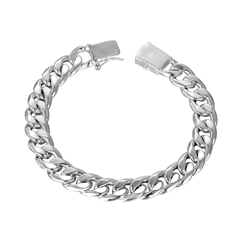 Laser Cut Chain Bracelet in 18K White Gold Plated