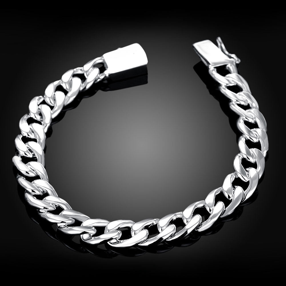 Silver Italian Curb Chain Bracelet
