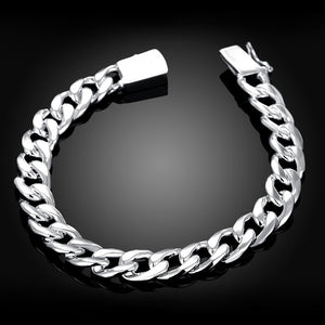 Laser Cut Chain Bracelet in 18K White Gold Plated