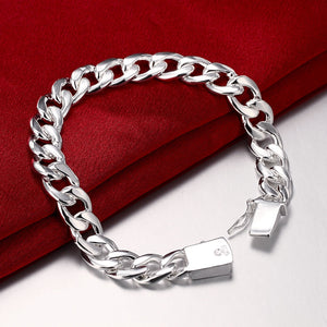 Laser Cut Chain Bracelet in 18K White Gold Plated