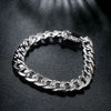 Laser Cut Chain Bracelet in 18K White Gold Plated