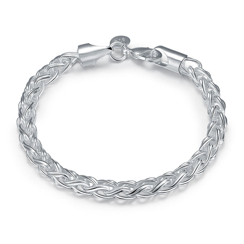 Silver Wheat Designed Bracelet