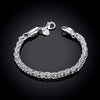 Popcorn Mesh Bracelet in 18K White Gold Plated 7.5"