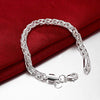 Popcorn Mesh Bracelet in 18K White Gold Plated 7.5"