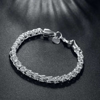 Silver Wheat Designed Bracelet