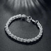 Popcorn Mesh Bracelet in 18K White Gold Plated 7.5"