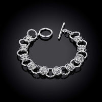Silver Mesh Knot Toggle Clasp Bracelet