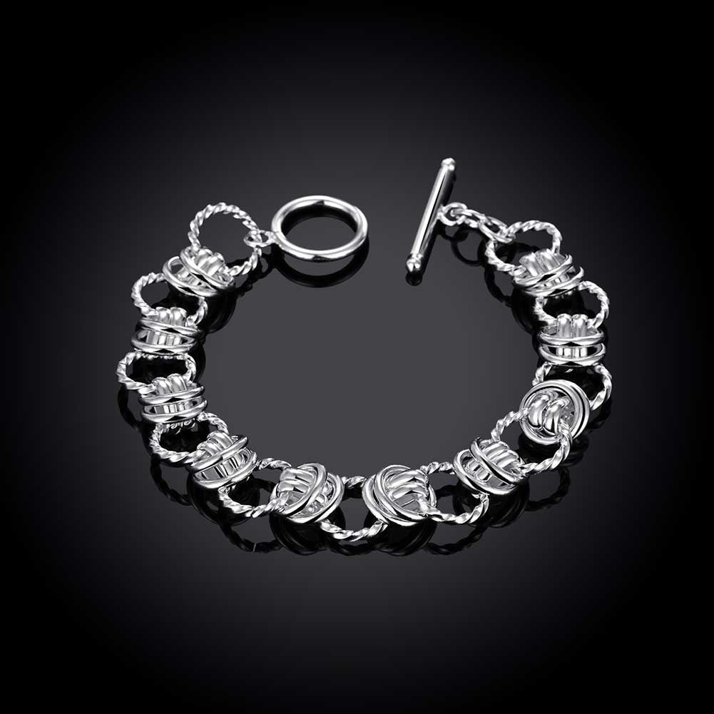 Silver Mesh Knot Toggle Clasp Bracelet