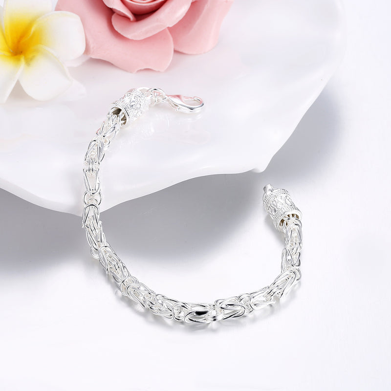 Byzantine Bracelet in 18K White Gold Plated 7.5", Bracelet, Golden NYC Jewelry, Golden NYC Jewelry jewelryjewelry deals, swarovski crystal jewelry, groupon jewelry,, jewelry for mom,