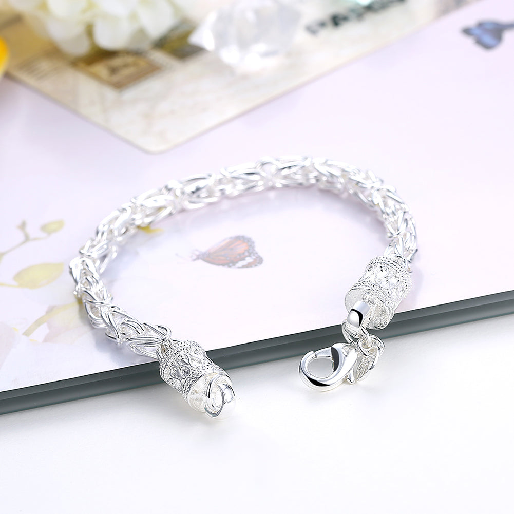 Byzantine Bracelet in 18K White Gold Plated 7.5", Bracelet, Golden NYC Jewelry, Golden NYC Jewelry jewelryjewelry deals, swarovski crystal jewelry, groupon jewelry,, jewelry for mom,