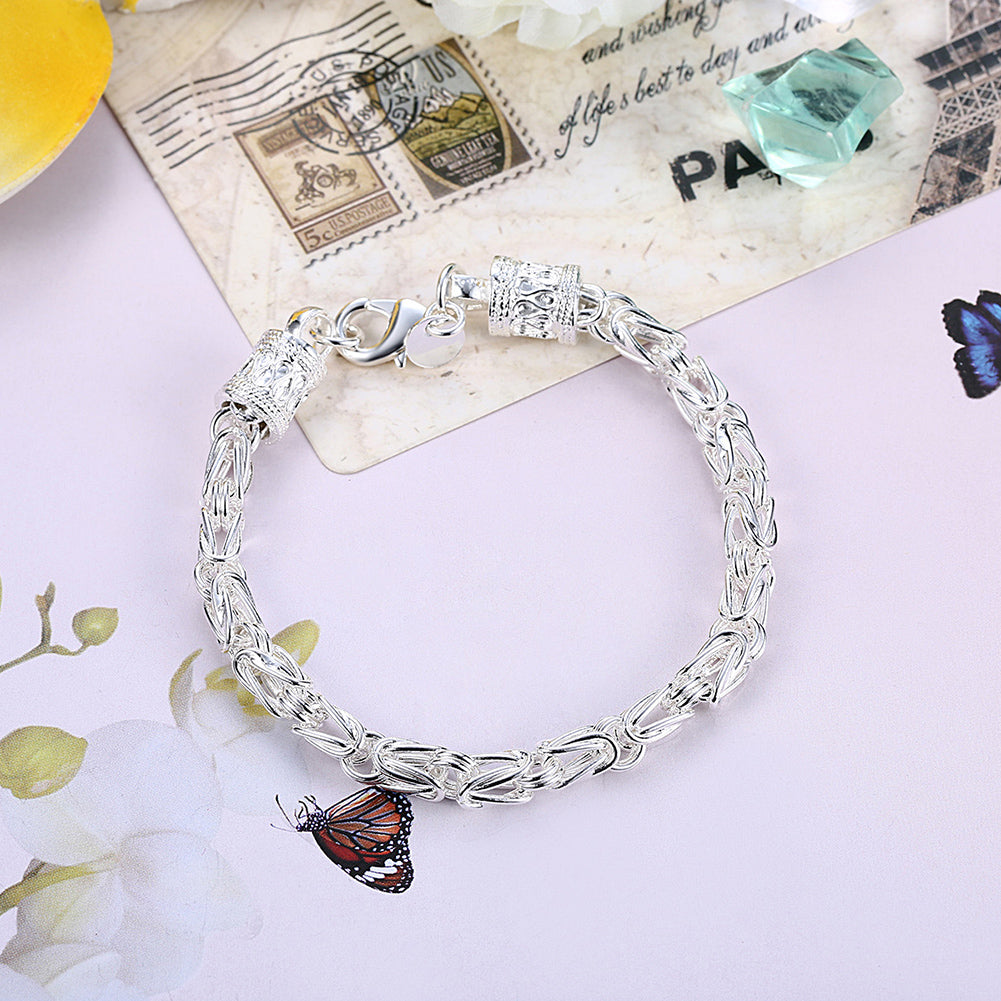Byzantine Bracelet in 18K White Gold Plated 7.5", Bracelet, Golden NYC Jewelry, Golden NYC Jewelry jewelryjewelry deals, swarovski crystal jewelry, groupon jewelry,, jewelry for mom,