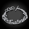 Rolling Beads Strands Bracelet in 18K White Gold Plated