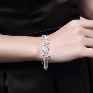 Rolling Beads Strands Bracelet in 18K White Gold Plated