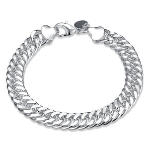 Silver Italian Curb Modern Bracelet