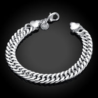 Silver Italian Curb Modern Bracelet