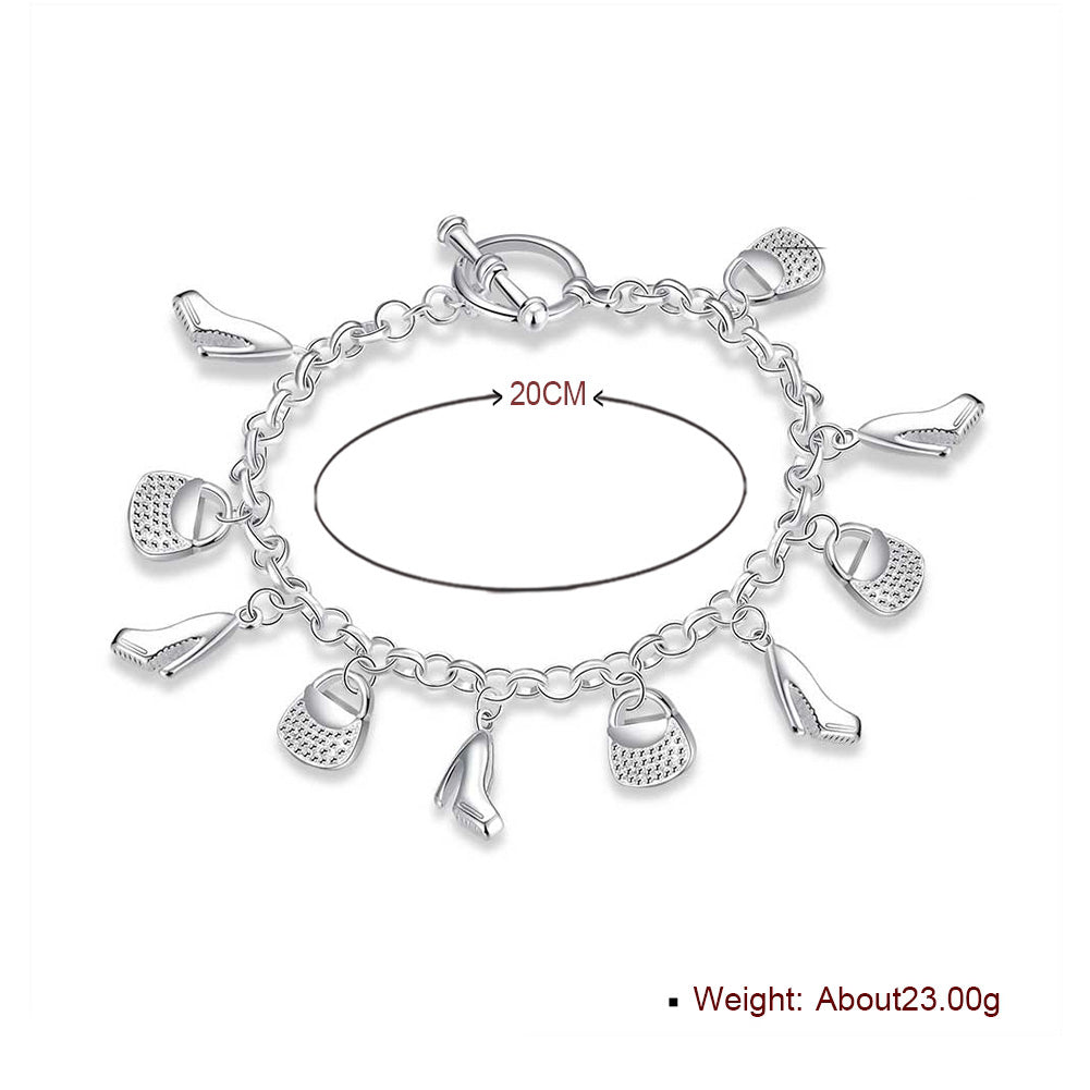 The Shopping Lady Bracelet in 18K White Gold Plated