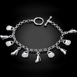 The Shopping Lady Bracelet in 18K White Gold Plated