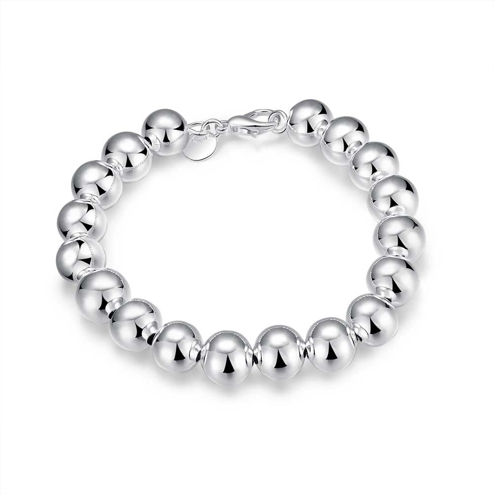 Large Ball Bracelet in 18K White Gold Plated