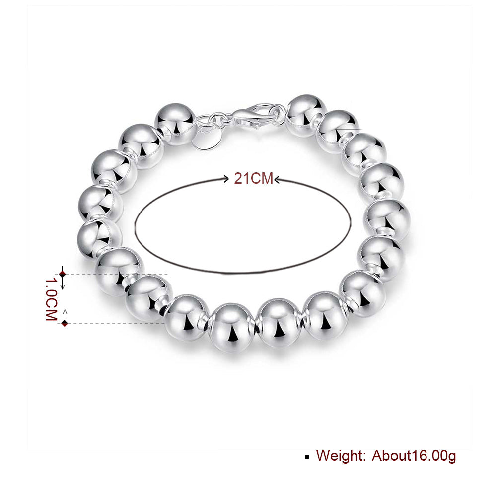 Large Ball Bracelet in 18K White Gold Plated