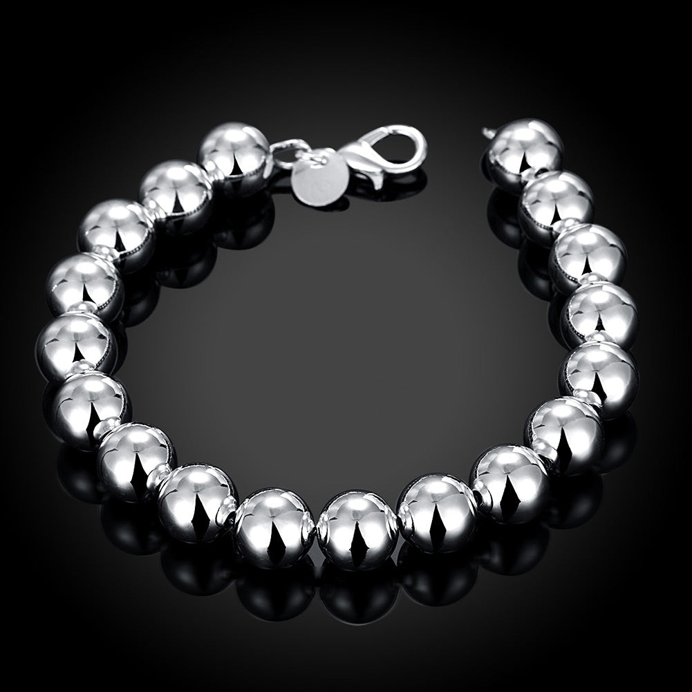 Large Ball Bracelet in 18K White Gold Plated