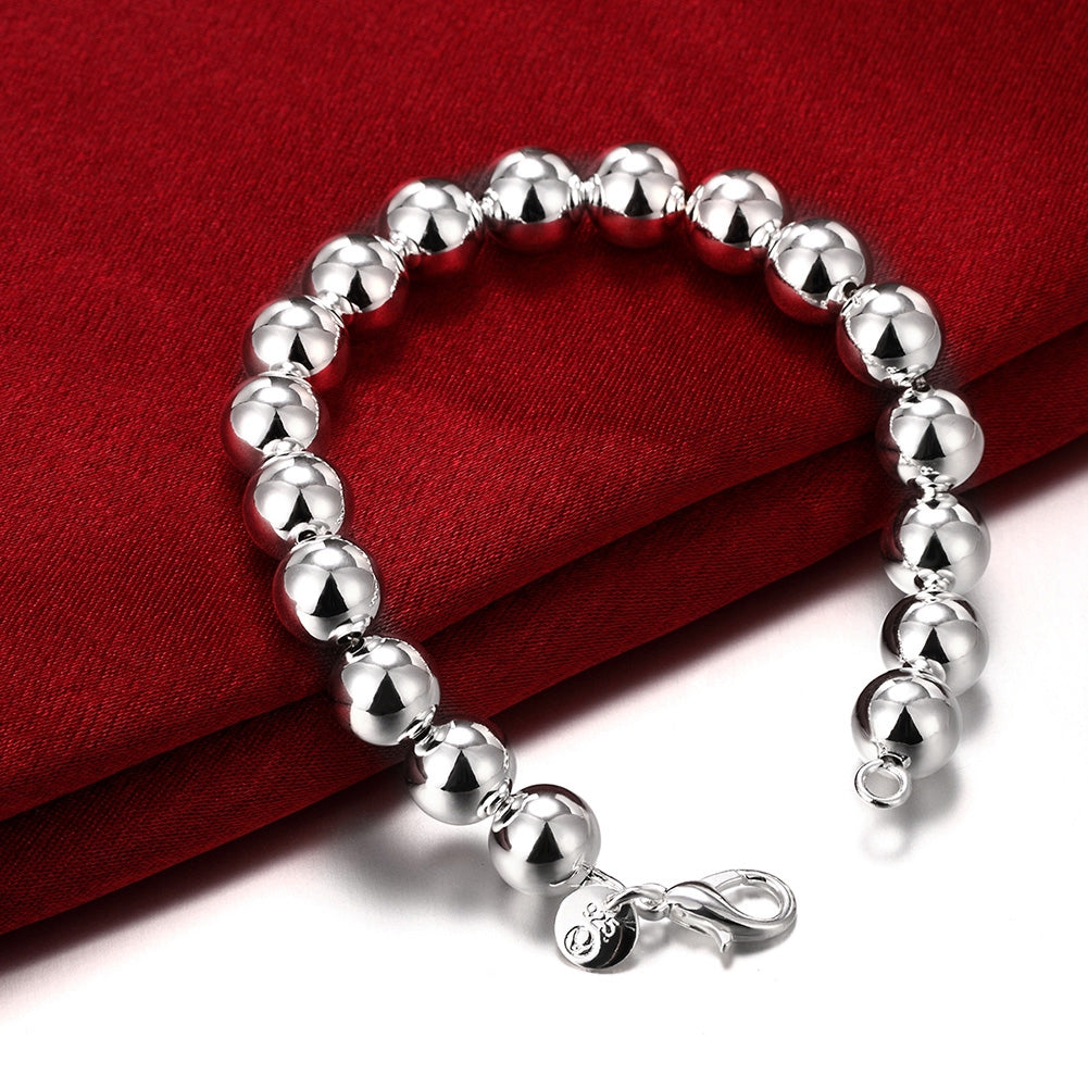 Large Ball Bracelet in 18K White Gold Plated