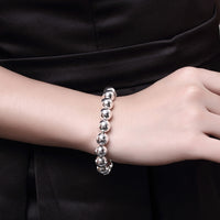 Large Ball Bracelet in 18K White Gold Plated
